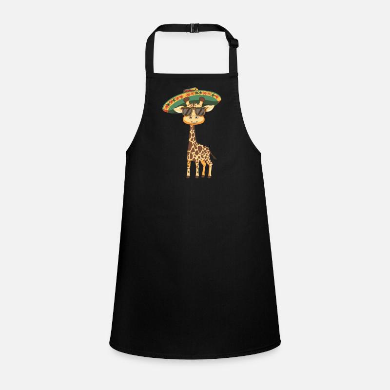 Giraffe Funny Sombrero Children's Apron