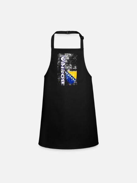 Bosnia - Children's Apron - black - Front