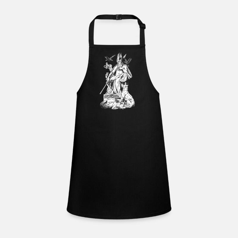 Odin on throne with spears, ravens and wolves Children's Apron