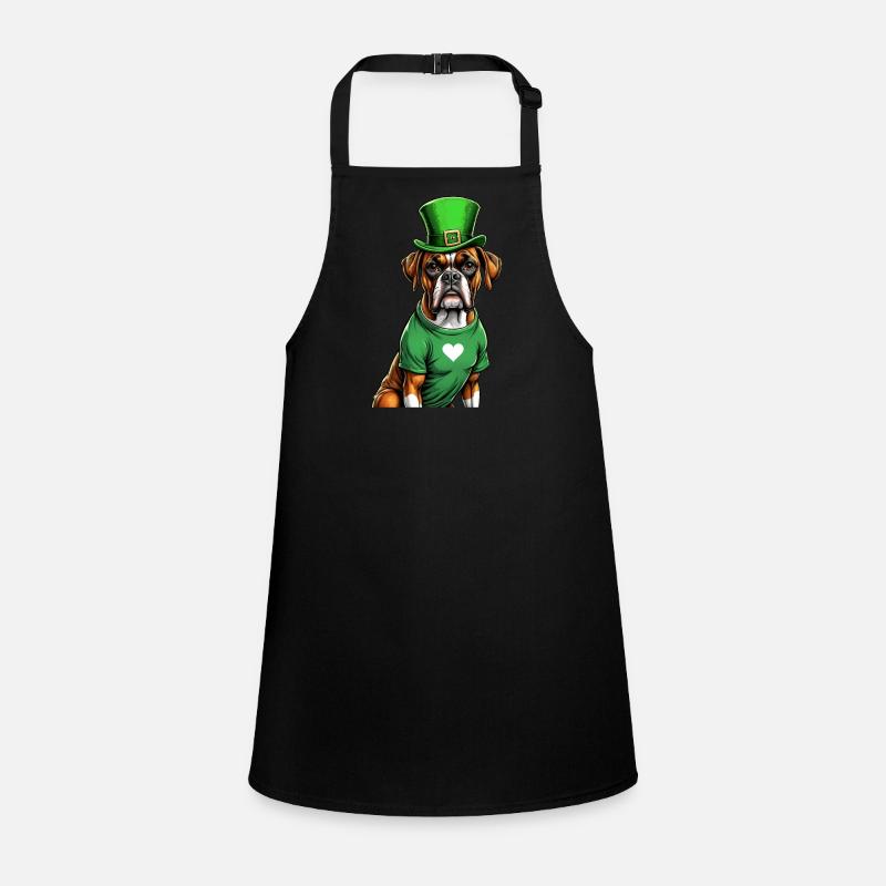 Boxer chien Saint-Patrick je chapeau vert irlandais St Tablier Enfant
