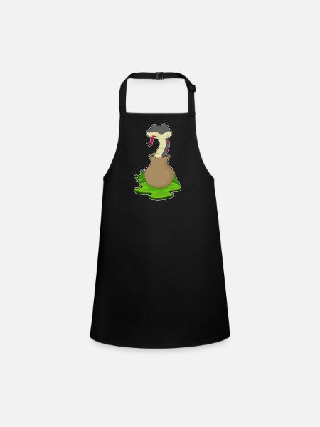 Vase Serpent - Tablier Enfant - noir - Devant