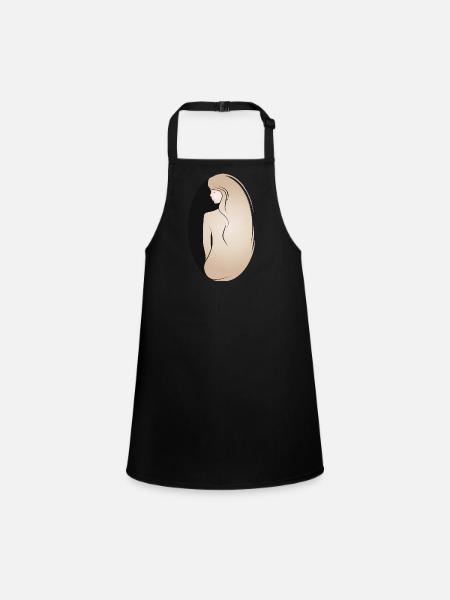 Silhouette féminine élégante – élégante et calme - Tablier Enfant - noir - Devant