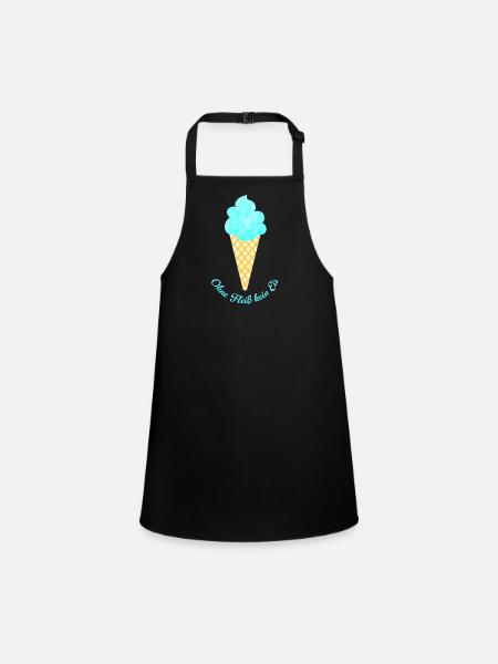 Eis Waffel coole Sprüche Quote Sommer Eiscreme Fan - Schürze für Kinder - Schwarz - Vorne