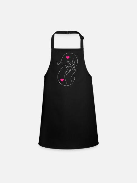 Tender Love: Hands & Hearts Design - Children's Apron - black - Front