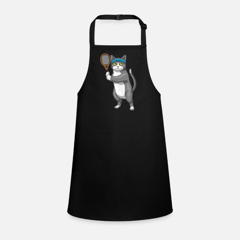 Katze Tennis Tennisschläger Schürze für Kinder