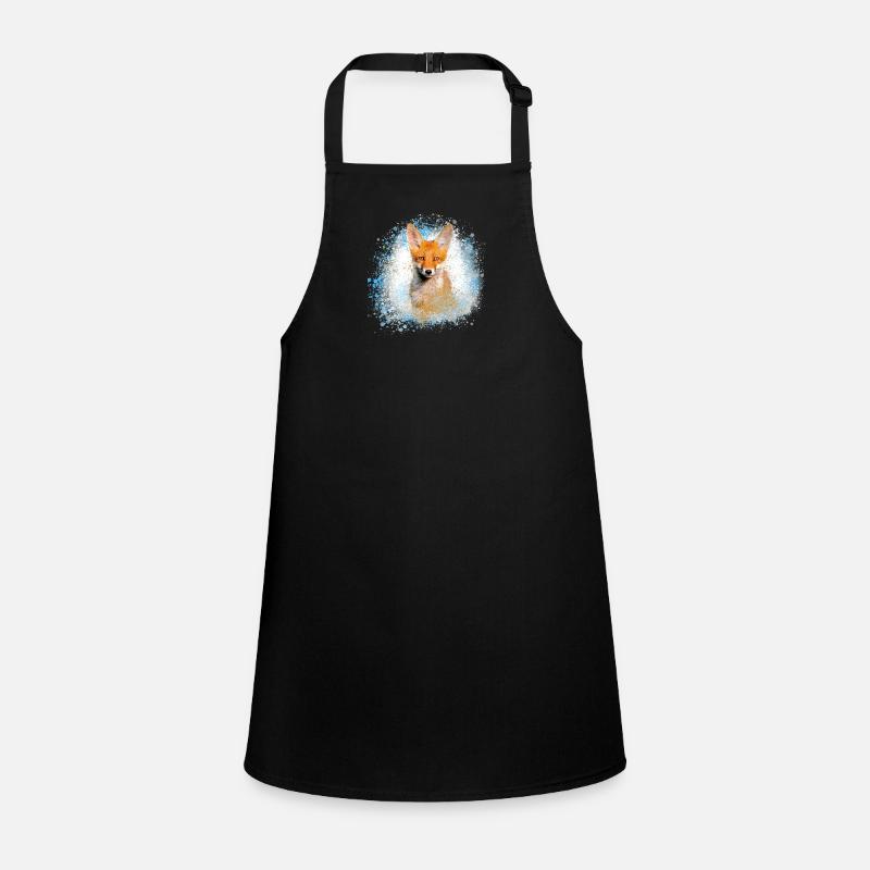 fuchs ,Graffiti, Malerei,fuchs ,aquarell,babyfuchs - Schürze für Kinder - Schwarz