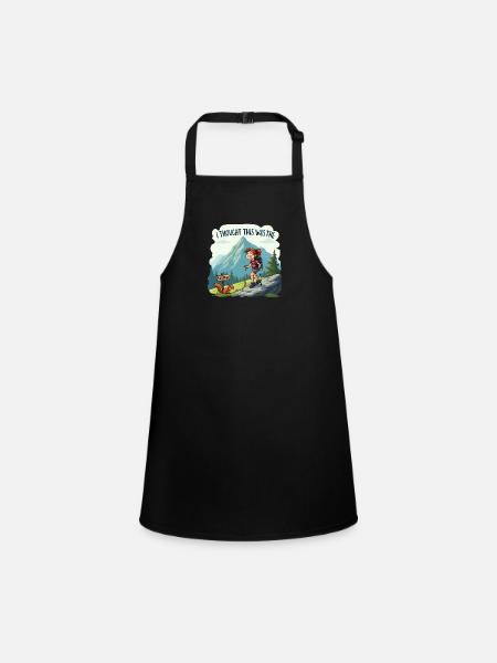 I thought this was the FLAT TRAIL - Hiking Mountains - Children's Apron - black - Front