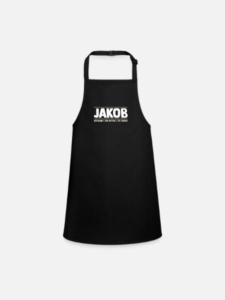Jacob - Children's Apron - black - Front
