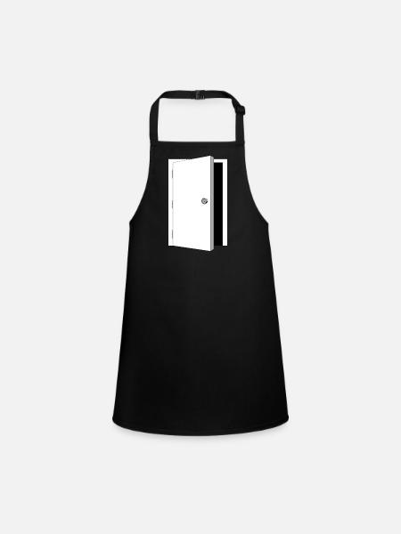 door - Safe door black-white - Children's Apron - black - Front