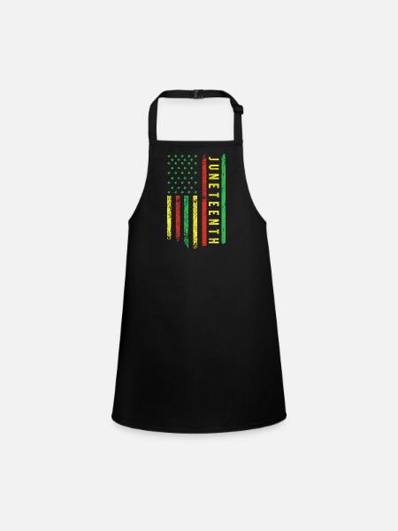 Juneteenth dans un drapeau pour l’histoire des Noirs africains - Tablier Enfant - noir - Devant