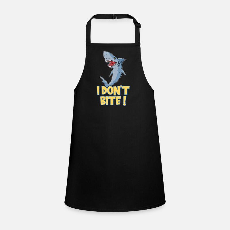 Shark I don't bite shark - Children's Apron - black