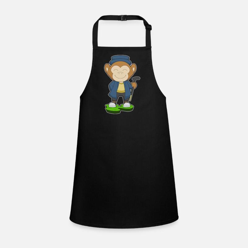 Monkey Pensioner Walking Stick Children's Apron