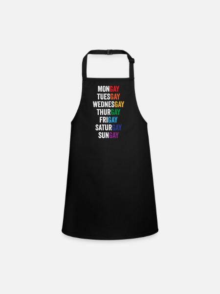 LGBT Pride Month - Mongay, Dienstag... - Schürze für Kinder - Schwarz - Vorne