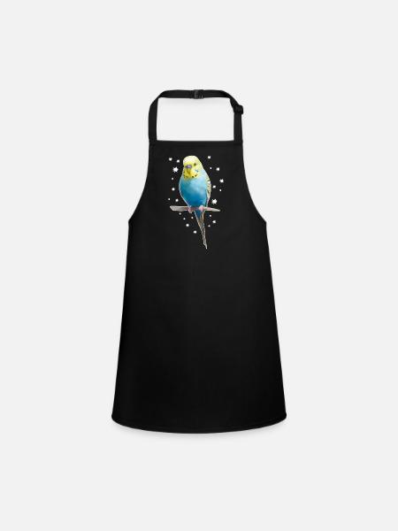 Budgie Stars - Children's Apron - black - Front