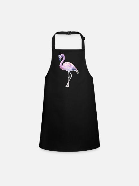 Motif d’été de flamant rose avec lunettes de soleil - Tablier Enfant - noir - Devant