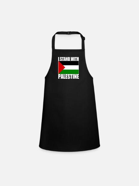 I stand with palestine - Children's Apron - black - Front