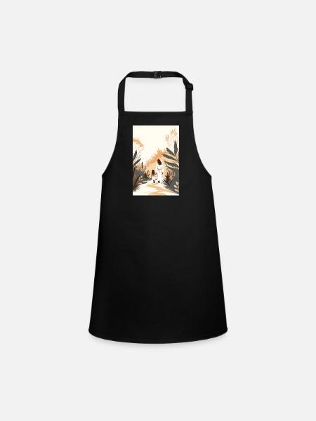 Come Follow Me, Communion Art, Jesus Christ, - Children's Apron - black - Front
