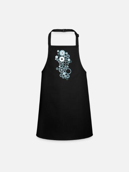 Gears - Children's Apron - black - Front