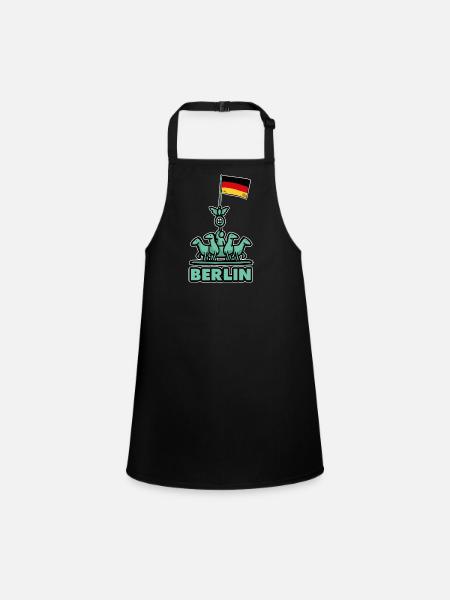 Berlin - Schürze für Kinder - Schwarz - Vorne