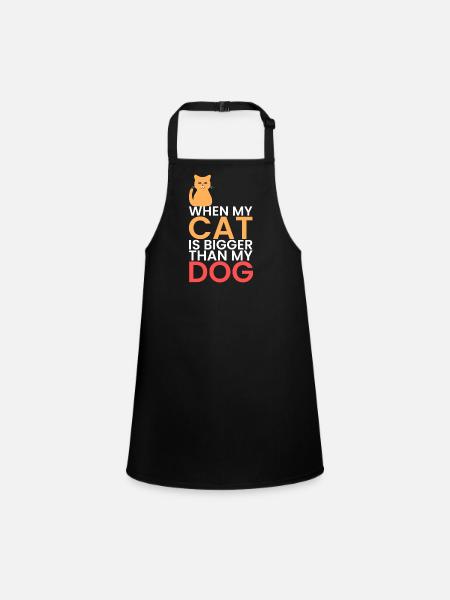 mon chat est plus gros que les chiens - Tablier Enfant - noir - Devant
