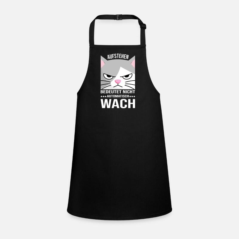Morgenmuffel Aufstehen Katze Kaffee Geschenk Idee Schürze für Kinder