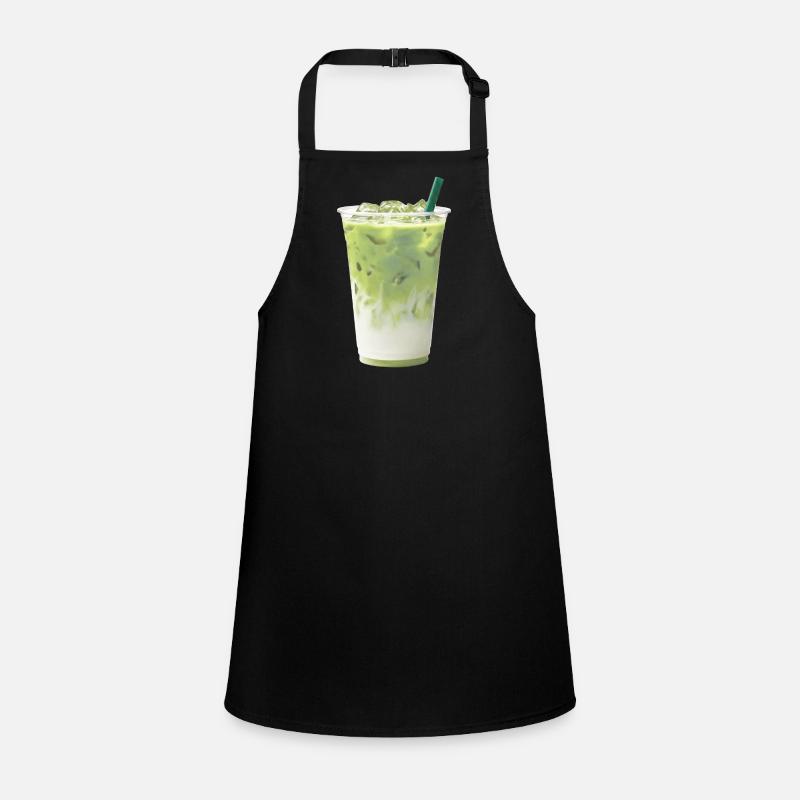 Cool Green Matcha Milk Latte Children's Apron