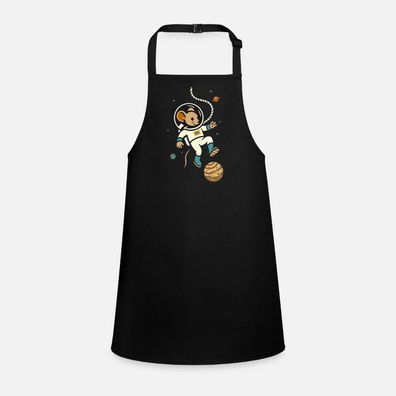 Astronaut Mouse in Space – Cute Space Motif Children's Apron