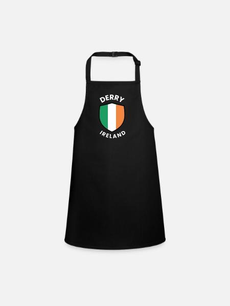 Drapeau du Derry Ireland Shield - Tablier Enfant - noir - Devant