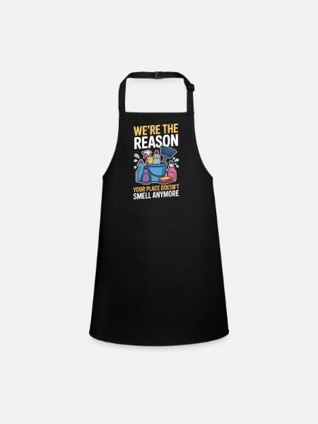 Cleaner Saying Funny Cleaning Lady Gift - Children's Apron - black - Front