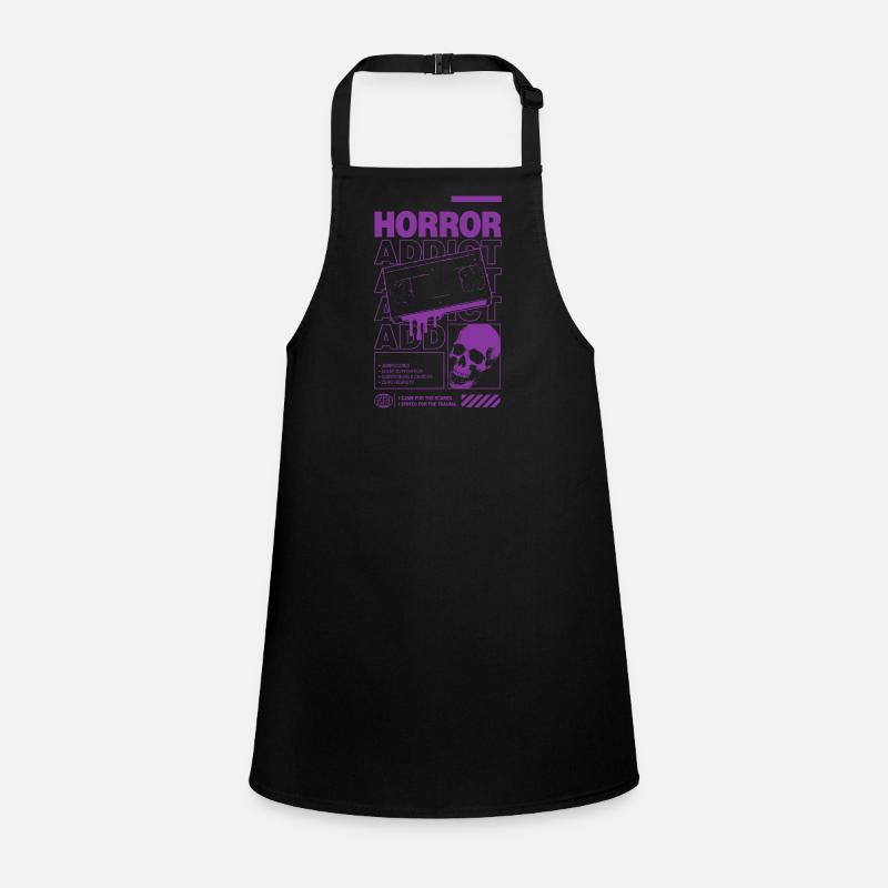 Horror Addict VHS Aesthetic Skull Children's Apron