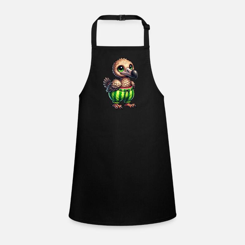 Whimsical dodo with watermelon funny fruity Children's Apron