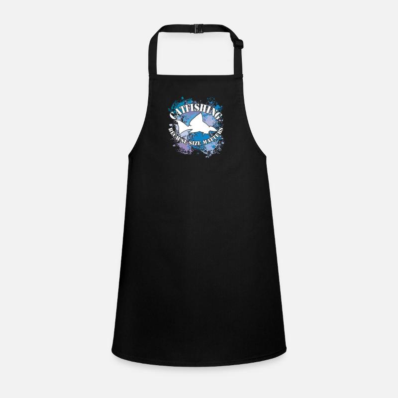 Silhouette de poisson-chat Wels Waller et taches de couleur Tablier Enfant