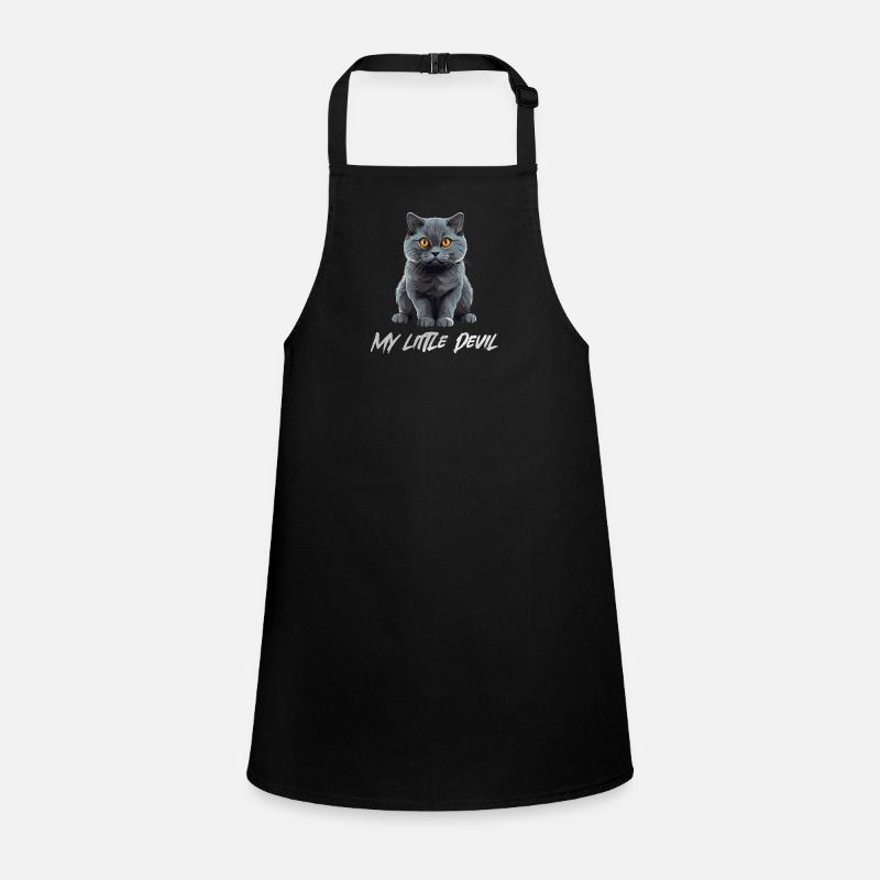 Cute Gray Cat My Little Devil Children's Apron