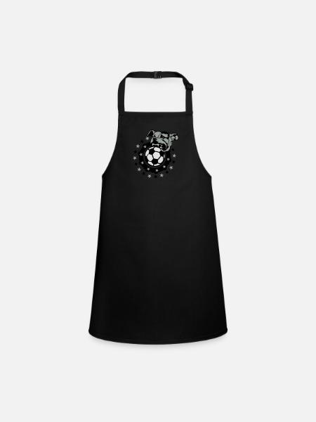 football soccer club logo dog pitbull dog - Children's Apron - black