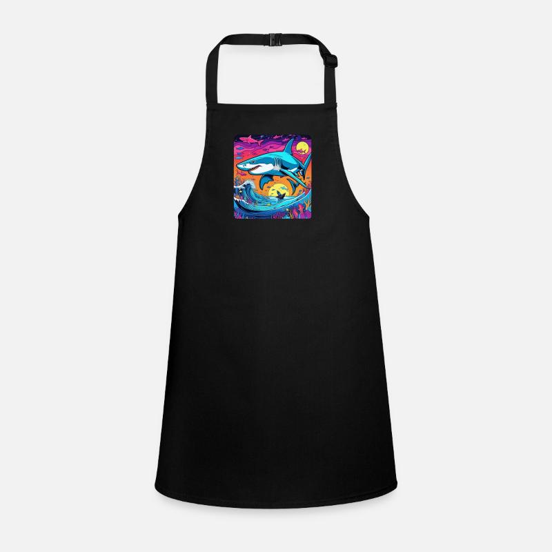 requin et coucher de soleil Tablier Enfant
