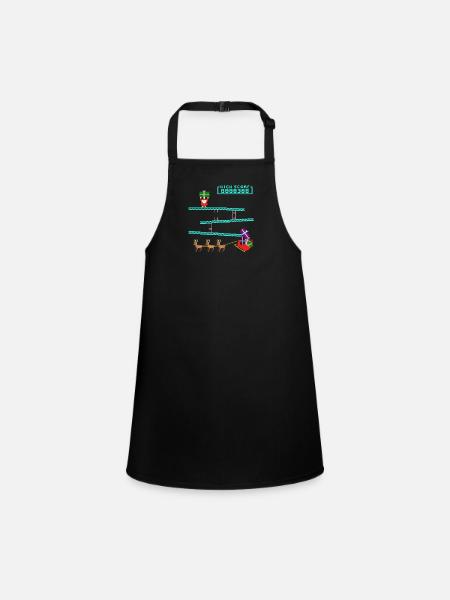 Santa Kong - Children's Apron - black - Front