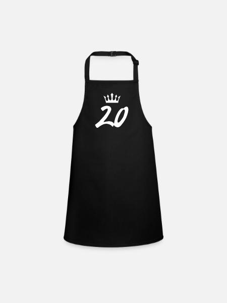 Couronne de 20 chiffres - Tablier Enfant - noir - Devant