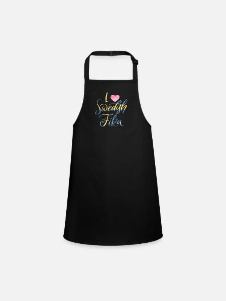 Suède Suède Viking Norden Scandinavie fika - Tablier Enfant - noir - Devant