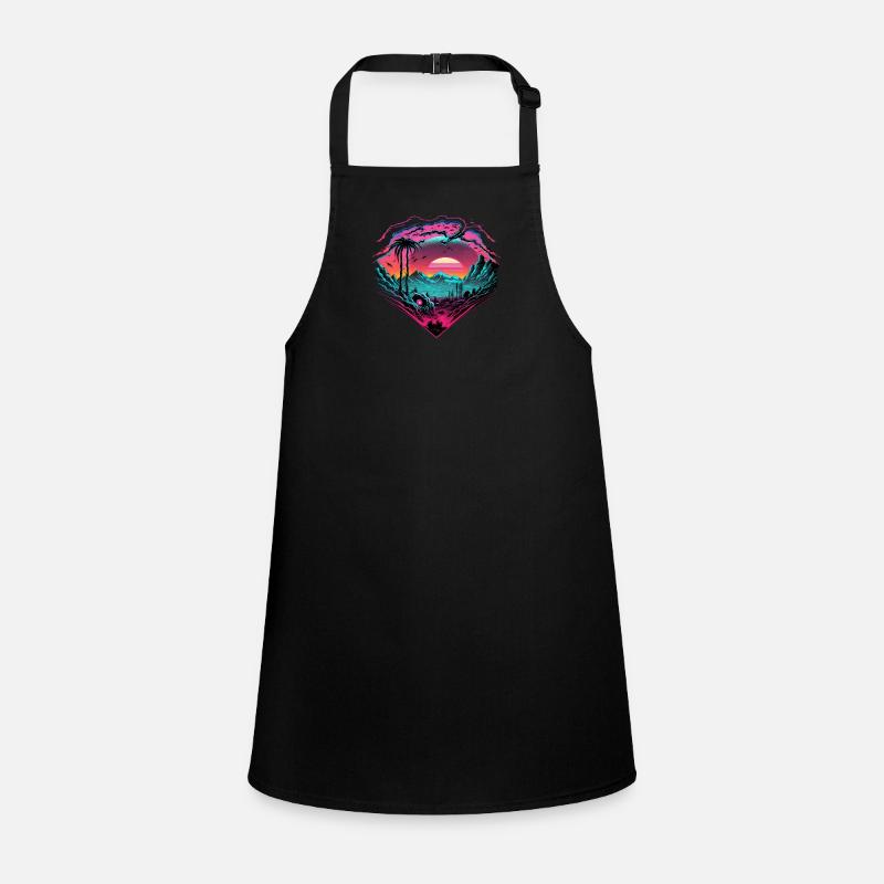 Synthwave Sunset 80s Cadeau Tablier Enfant