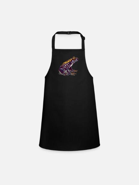 The poisonous poison dart frog lives in the tropics - Children's Apron - black - Front