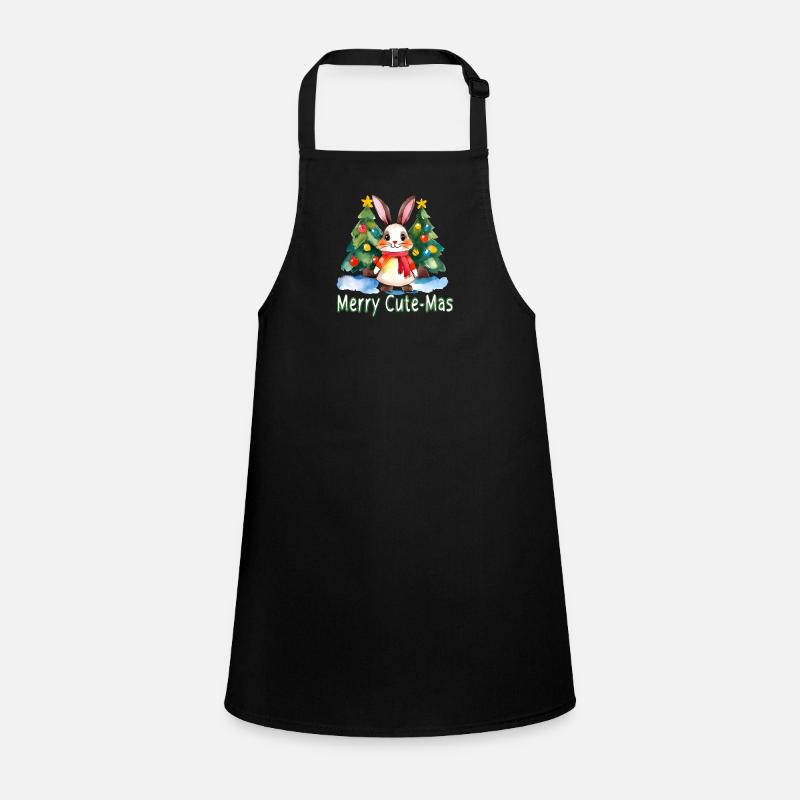 Merry Cute-Mas Bunny Children's Apron