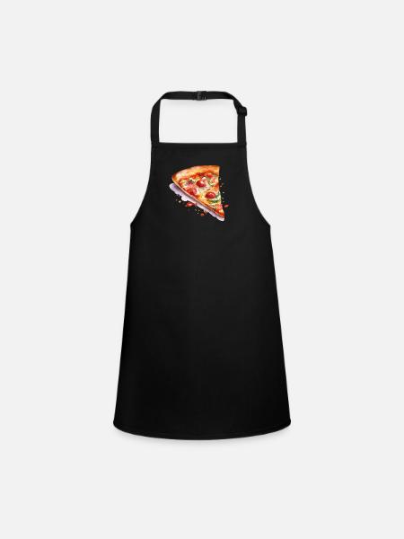 pizza - Tablier Enfant - noir - Devant