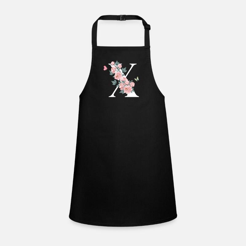 Lettre x fleurs rose Tablier Enfant