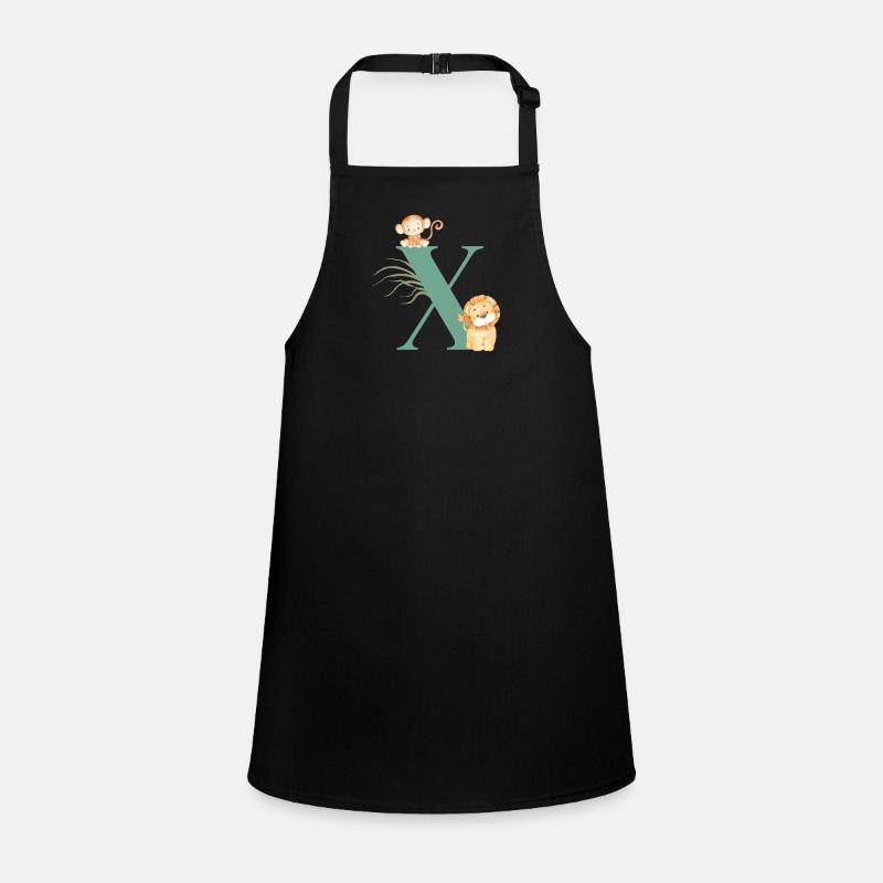 Lettre x vert animaux jungle Tablier Enfant