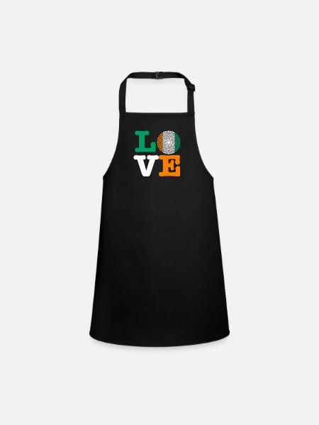IVORY COAST heart - Children's Apron - black - Front