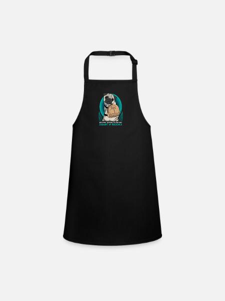 Please do not push! Yoghurt in the backpack. - Children's Apron - black