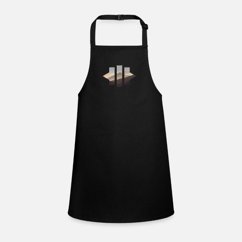 Geometric Mountains - Children's Apron - black