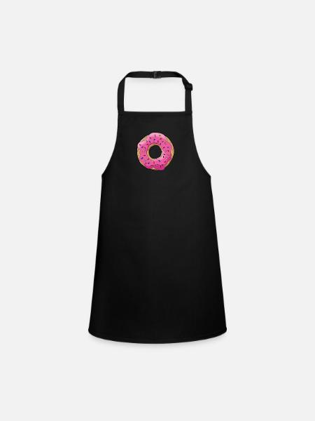 Krapfen - Schürze für Kinder - Schwarz - Vorne