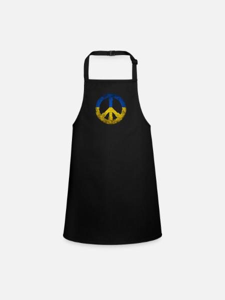 Signe de paix Ukraine Stand for Ukraine Gift - Tablier Enfant - noir