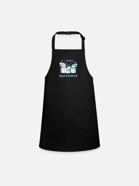 Holiday Blessings - Children's Apron - black - Front
